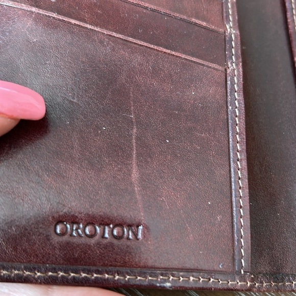 VTG Oroton Brown mahogany, Wallet trifold with coin compartment - Picture 6 of 7